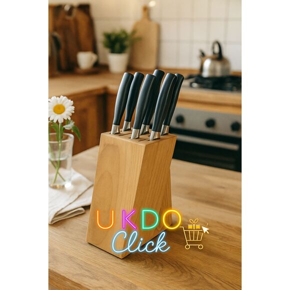 Cutco 18-Slot Knife Block | Honey Oak Wood Holder | Countertop Organizer Stand - Picture 3 of 10